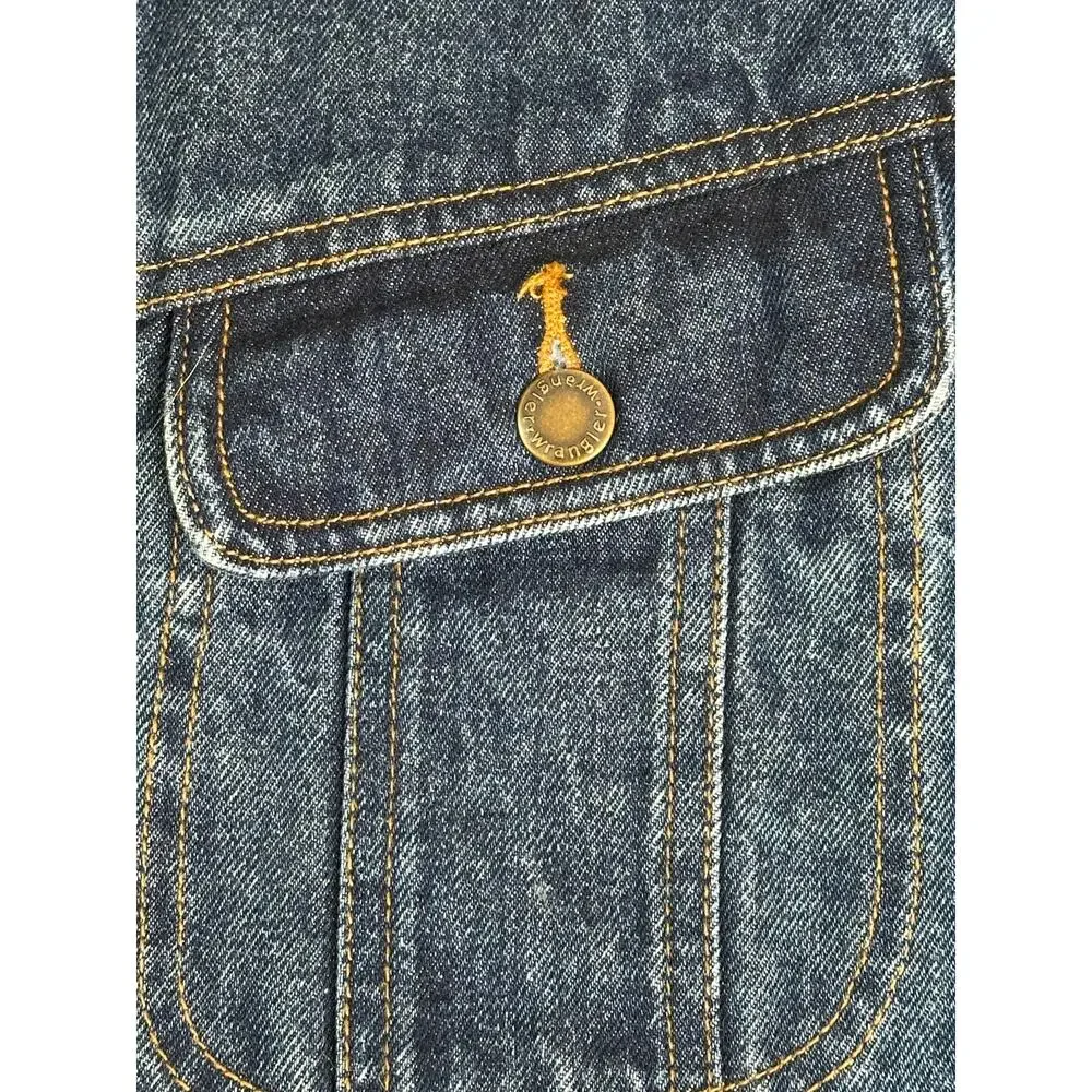 Wrangler Mens Rugged Wear Denim Jacket 2XL Blue Medium Wash Button Up Cotton